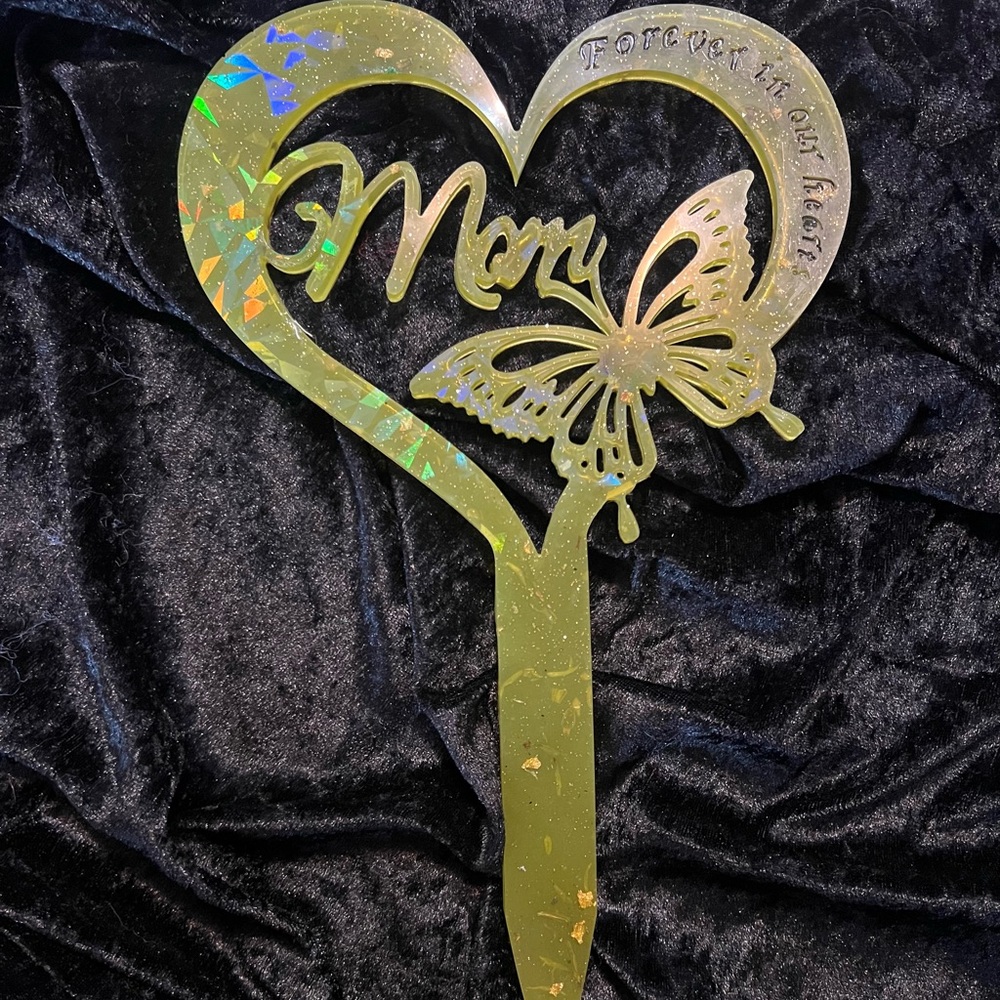 SWAMP GREEN - Honor Her Memory: Custom Resin Mom Grave Marker Stakes
